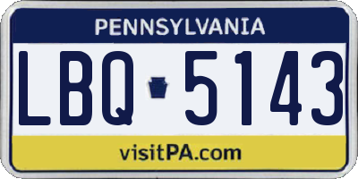PA license plate LBQ5143