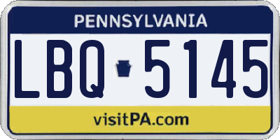 PA license plate LBQ5145