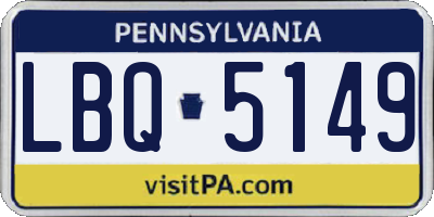 PA license plate LBQ5149