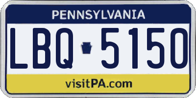 PA license plate LBQ5150