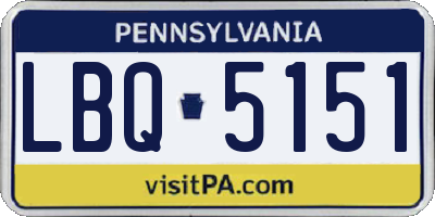 PA license plate LBQ5151