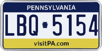 PA license plate LBQ5154