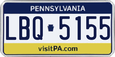 PA license plate LBQ5155