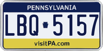 PA license plate LBQ5157