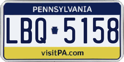 PA license plate LBQ5158