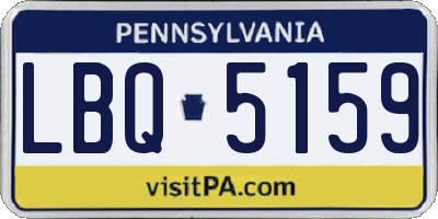 PA license plate LBQ5159