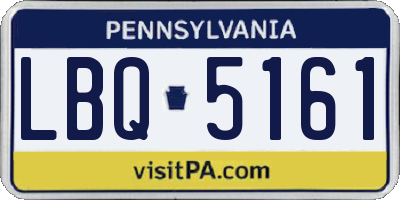 PA license plate LBQ5161