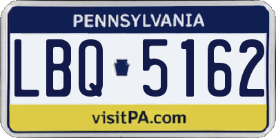 PA license plate LBQ5162