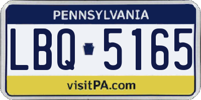 PA license plate LBQ5165