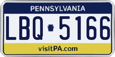 PA license plate LBQ5166