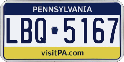 PA license plate LBQ5167