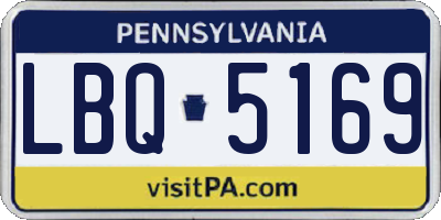 PA license plate LBQ5169
