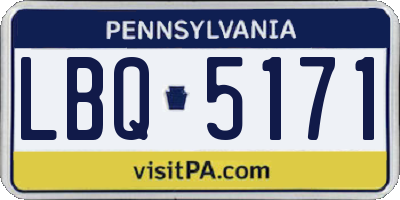 PA license plate LBQ5171