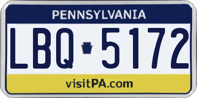 PA license plate LBQ5172