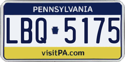 PA license plate LBQ5175