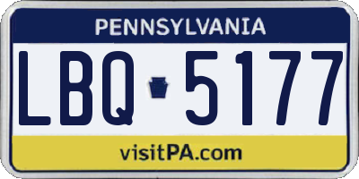 PA license plate LBQ5177