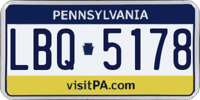 PA license plate LBQ5178