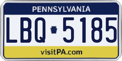 PA license plate LBQ5185