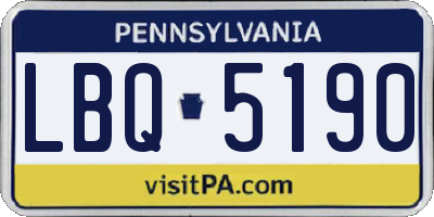 PA license plate LBQ5190
