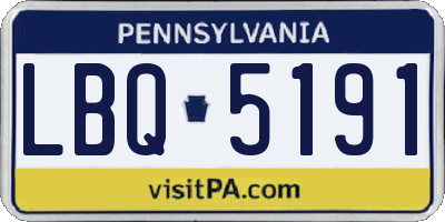 PA license plate LBQ5191