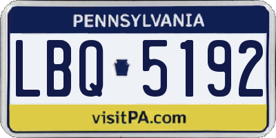 PA license plate LBQ5192