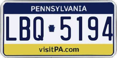 PA license plate LBQ5194