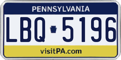 PA license plate LBQ5196