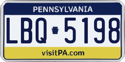 PA license plate LBQ5198