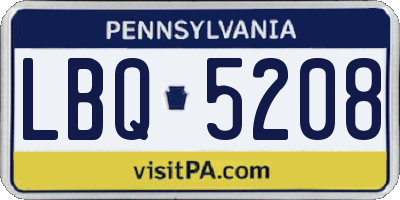 PA license plate LBQ5208