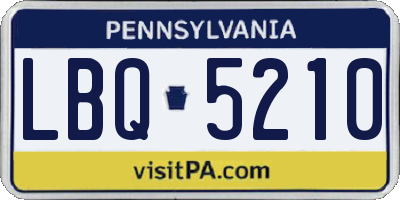 PA license plate LBQ5210