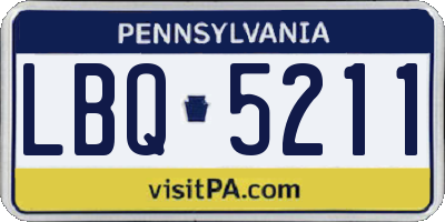 PA license plate LBQ5211