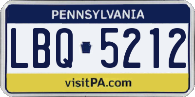 PA license plate LBQ5212