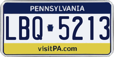 PA license plate LBQ5213