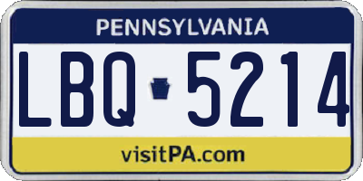 PA license plate LBQ5214