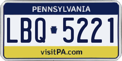PA license plate LBQ5221