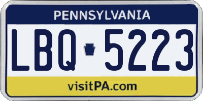 PA license plate LBQ5223