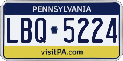 PA license plate LBQ5224