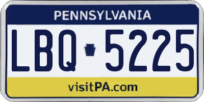 PA license plate LBQ5225