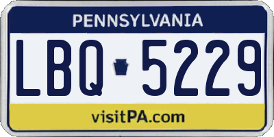 PA license plate LBQ5229