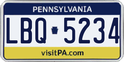 PA license plate LBQ5234