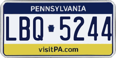 PA license plate LBQ5244