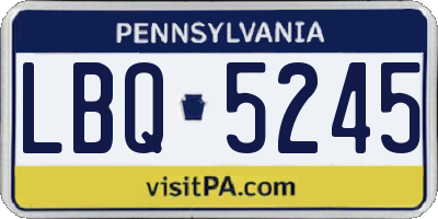 PA license plate LBQ5245