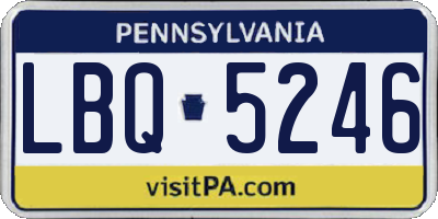 PA license plate LBQ5246