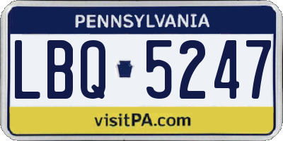 PA license plate LBQ5247