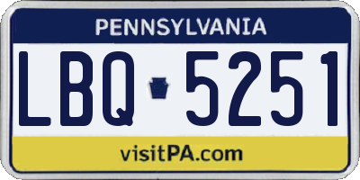 PA license plate LBQ5251