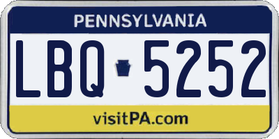 PA license plate LBQ5252