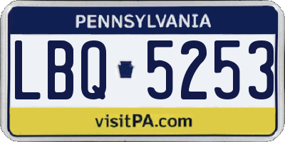 PA license plate LBQ5253