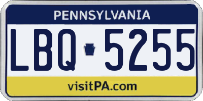 PA license plate LBQ5255