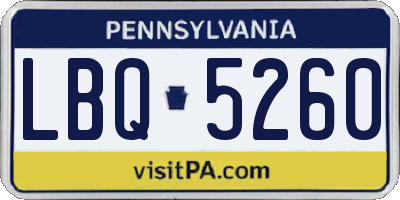 PA license plate LBQ5260