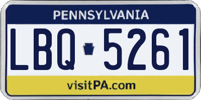 PA license plate LBQ5261